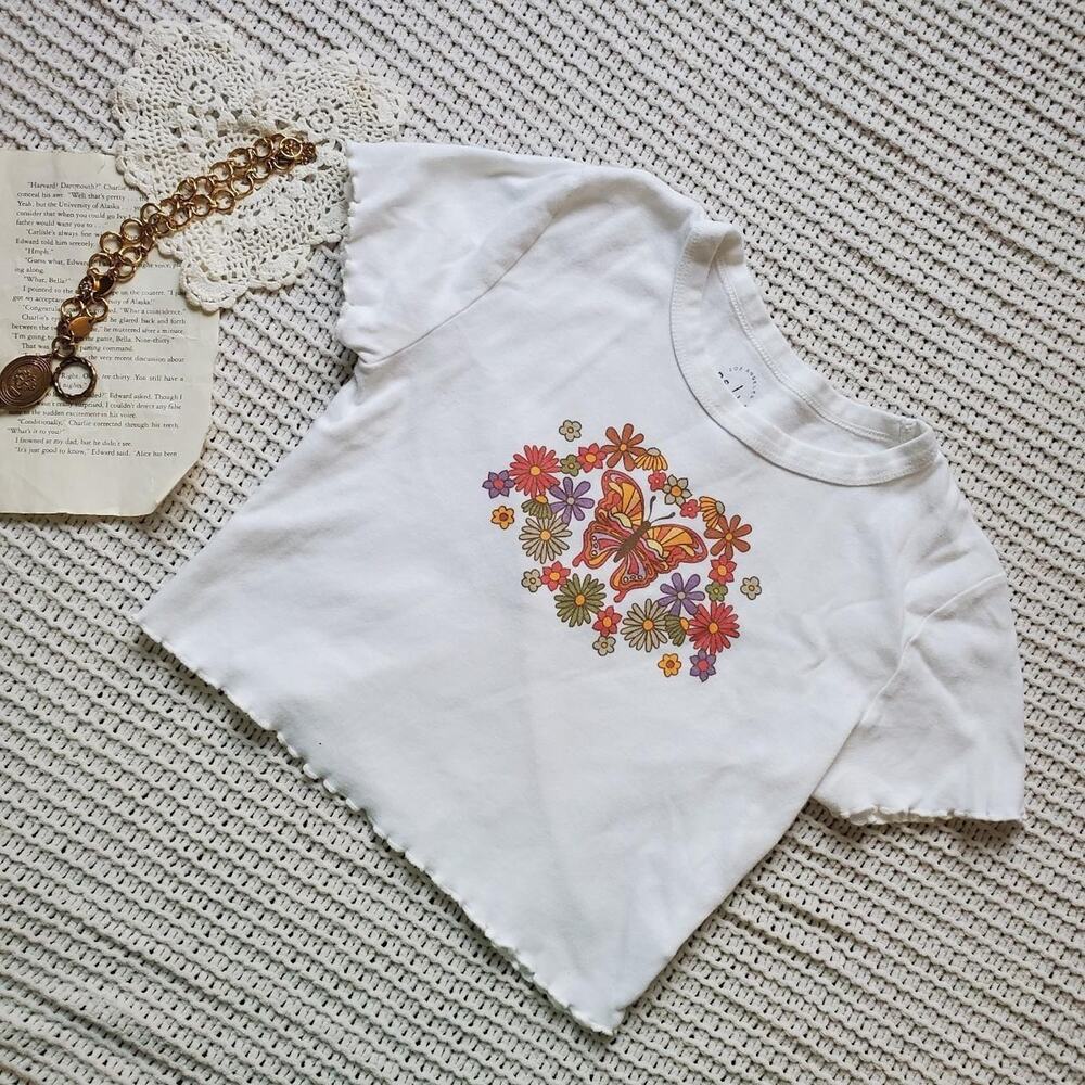 Pacsun butterfly floral graphic tee